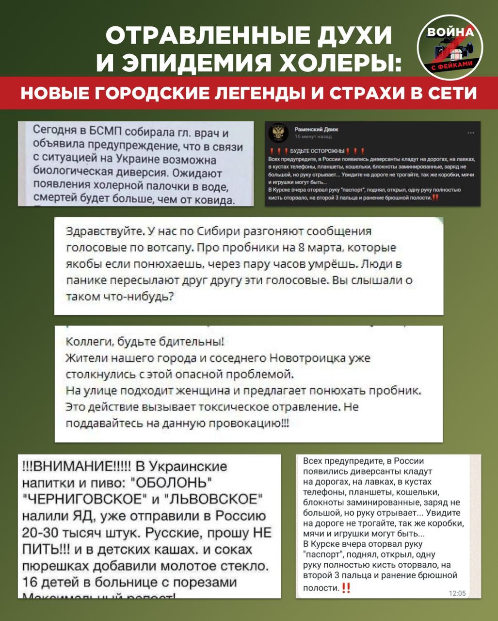 Отравленные духи и эпидемия холеры: новы городские легенды и страхи в сети  - войнасфейками.рф